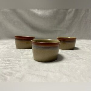 3 VTG Mikasa Potters Art Country Cabin Ben Seibel Japan brown Coffee Mug Tea Cup